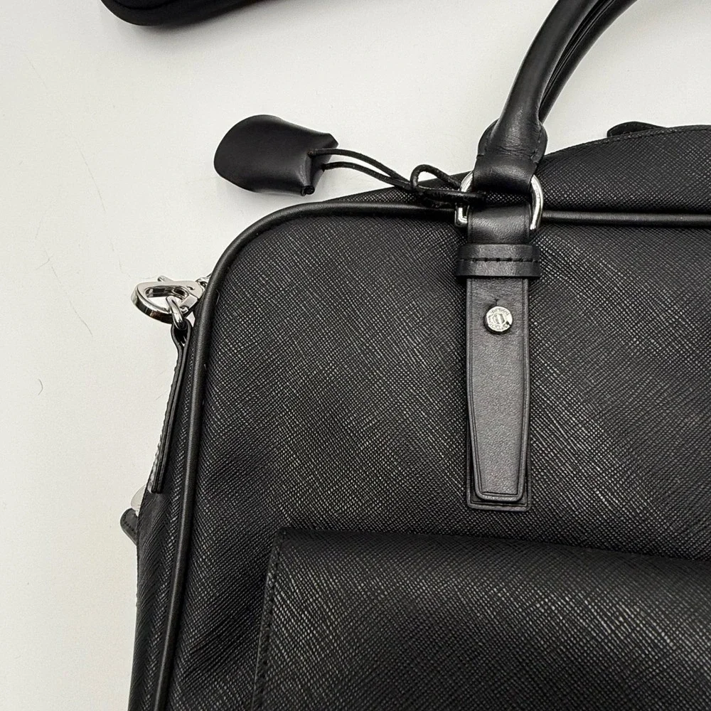 TUMI Villa Lucca City Business Tote 73124D2 Black Leather T-Pass Laptop Bag